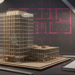 Workspace Design Mistakes - Professional 16:9 hero banner. Ultra high resolution. A macro shot of a meticulously crafted, architectural scale model of a modern office space, but with a single, crucial element visibly misaligned or broken, symbolising a design mistake. The model is illuminated by a focused glow of #737373 light, highlighting the flaw, while the background subtly features elements in #E2087E and #000000, suggesting a blueprint or design plan. The setting evokes a professional design studio or a project manager's desk, hinting at precision and expertise. Style: Fine art still life photography with dramatic, controlled lighting.