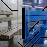 weatherproof vs all-weather furniture - Professional 16:9 hero banner. Ultra high resolution. A visual metaphor comparing two distinct, stylised furniture samples. One side features a 'weatherproof' wooden bench, visibly weathered with faint green algae and subtle cracks, under a soft, damp grey light. The other side showcases a sleek, 'all-weather' HDPE recycled plastic bench, vibrant and pristine, illuminated by a strong, focused #737373 accent glow, with hints of #E2087E in the background, suggesting superior durability and resilience against rain, frost, and UV. The composition uses abstract geometric lines in #000000 to divide and highlight the stark contrast, symbolising informed choice and long-term value. Style: Editorial photography, with a focus on material texture and atmospheric lighting. Avoid: Groups of people, generic outdoor scenes, text overlays.