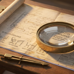School Furniture Project - Professional 16:9 hero banner. Ultra high resolution. A meticulously detailed macro shot of a miniature, architect's blueprint for a school classroom, unfurled on a wooden drafting table. The blueprint shows ergonomic chairs, flexible desks, and designated learning zones. A clear, magnifying glass rests on the blueprint, highlighting a section detailing 'BS EN 1729 Compliance'. The scene is bathed in a warm, authoritative light, with subtle accent glows in #737373 emanating from the magnifying glass and the blueprint's edges, contrasting with deeper shadows. Hints of #E2087E can be seen in the background as a soft, blurred accent colour. Style: Editorial photography, highly detailed, focus on precision and planning. Avoid: Groups around holographic tables, generic tech aesthetics, text overlays, cold blue tones, stock photo clichés.